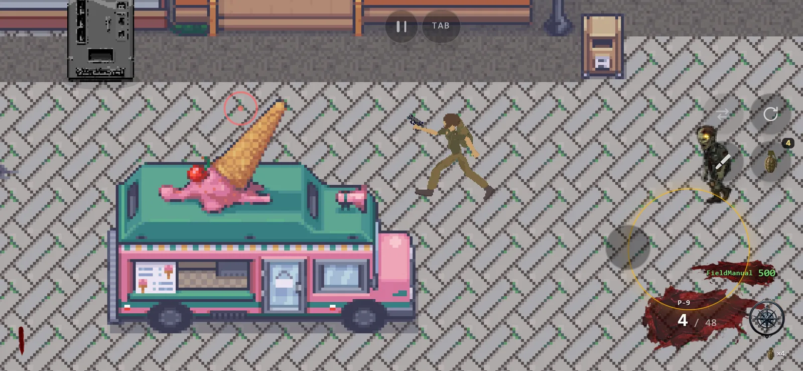 Touch controls with the move stick deflected